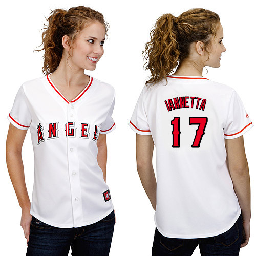 Chris Iannetta #17 mlb Jersey-Los Angeles Angels of Anaheim Women's Authentic Home White Cool Base Baseball Jersey